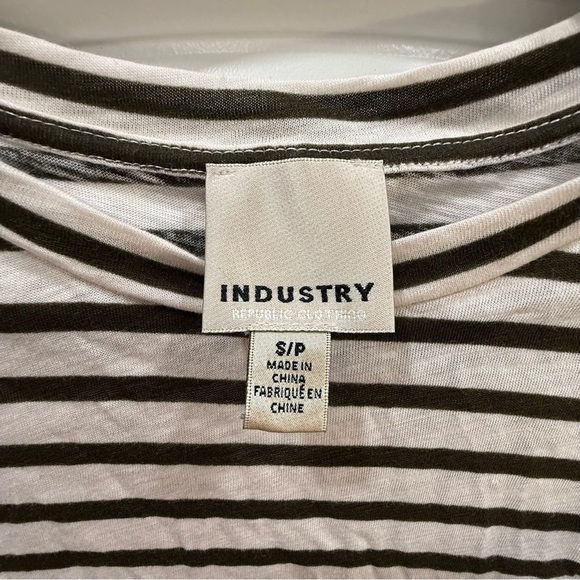 INDUSTRY Striped Ruffle Sleeve Top - Picture 2 of 7